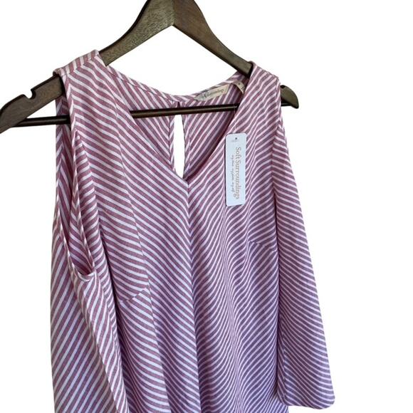 Soft Surroundings Large Landfall Tunic Top Red White Stripe NWT Medium - Picture 2 of 5